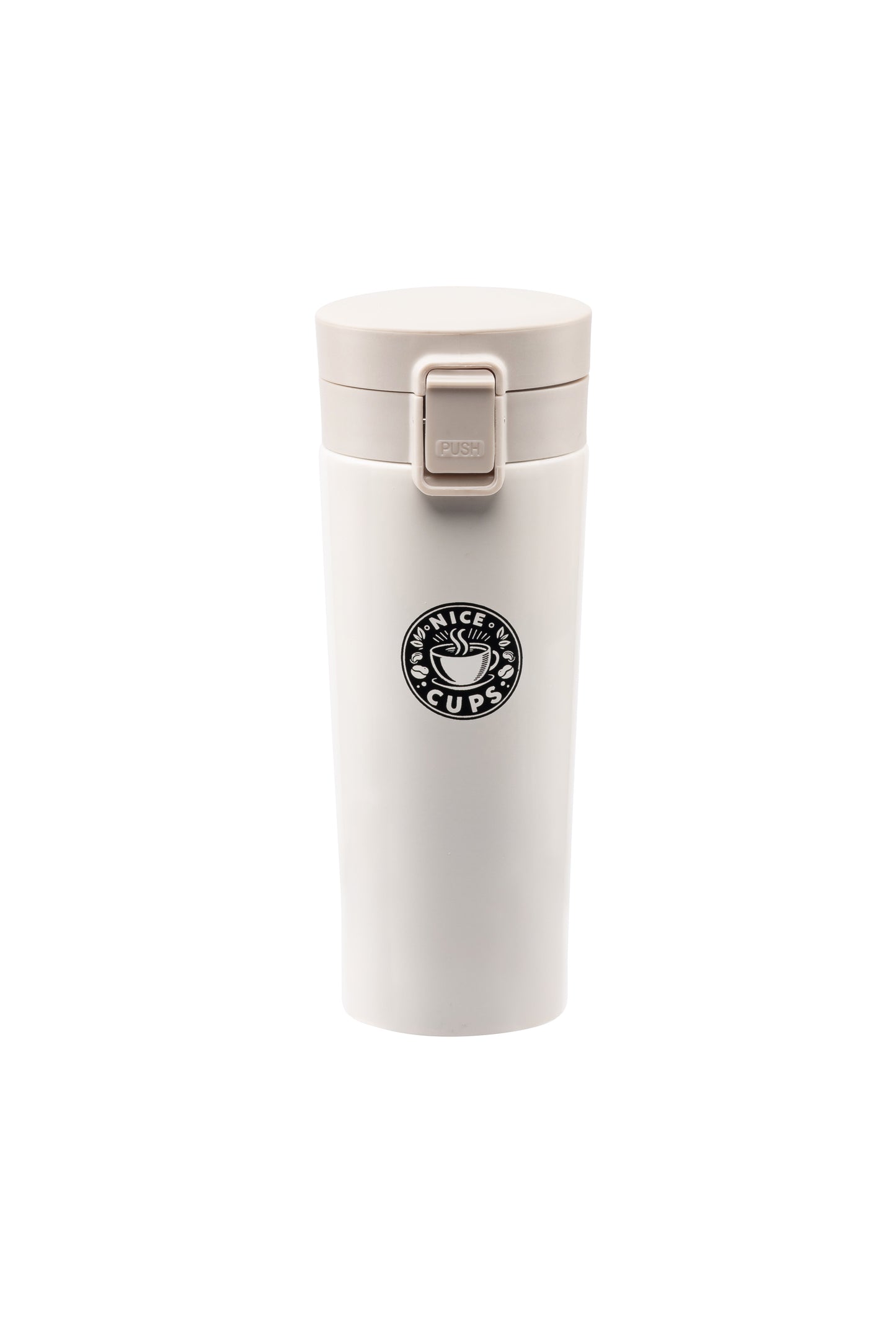 Nice Cups stainless steel tumbler coffee mug cream 17oz