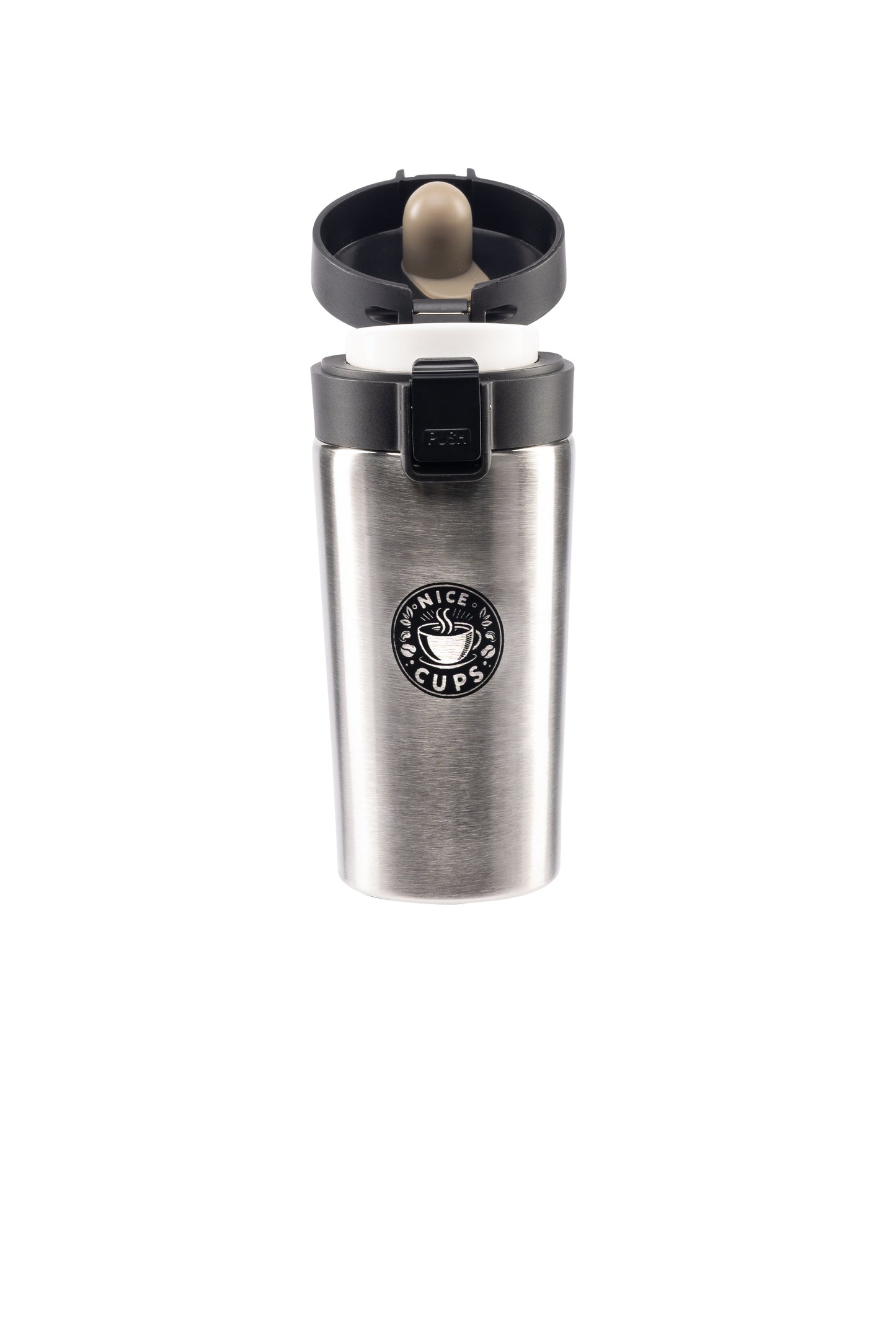 Nice Cups stainless steel tumbler coffee mug bounce lid 13oz